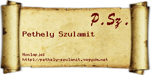 Pethely Szulamit névjegykártya